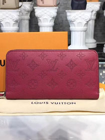 Louis vuitton original mahina leather zippy wallet m58429 burgundy