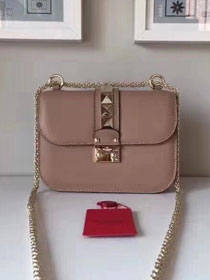 Valentino original smooth calfskin small chain shoulder bag 0312 nude