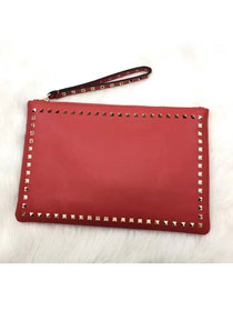 Valentino original calfskin rockstud clutch 0147 red