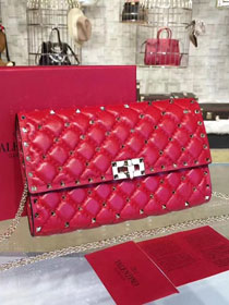 Valentino original lambskin rockstud spike crossbody bag 0137 red