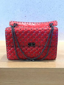 Valentino original lambskin rockstud large chain bag 0121 red