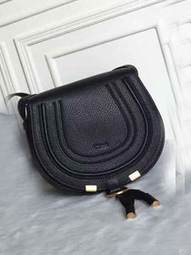 Chloe original calfskin marcie crossbody saddle bag 2000 black