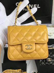 2019 CC original lambskin mini flap bag A35200 yellow