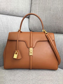 celine original smooth calfskin medium 16 bag 187373 camel