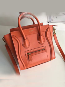 Celine original smooth calfskin nano luggage bag 189243 orange