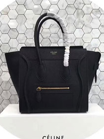 Celine original grained calfskin micro luggage handbag 189793 black