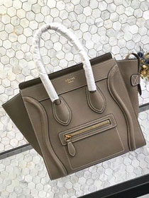 Celine original grained calfskin micro luggage handbag 189793 grey