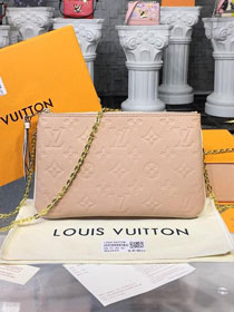 2019 louis vuitton original monogram empreinte pochette double zip M63919 beige