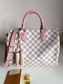 Louis vuitton original damier azur speedy 30 N44367 pink