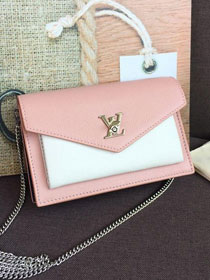 2019 Louis vuitton original calfskin mylockme chain pochette M63980 pink