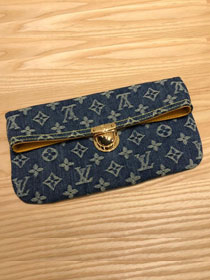 2019 Louis vuitton original denim clutch purse M44472 blue