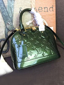 Louis vuitton original monogram vernis leather alma BB M90174 green