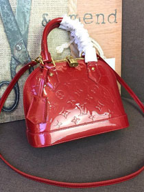 Louis vuitton original monogram vernis leather alma BB M90174 red