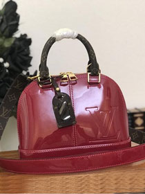 Louis vuitton original vernis leather alma BB M54785 burgundy