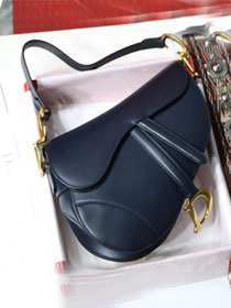 2019 Dior original calfskin mini saddle bag M0447 navy blue