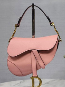 2019 Dior original grained calfskin saddle bag M0446 pink