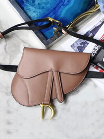 2019 Dior original calfskin saddle belt bag S5632 nude