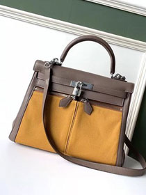 Hermes original swift leather lakis kelly 32 bag H21028 yellow