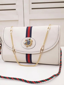 GG original calfskin rajah medium shoulder bag 564697 white