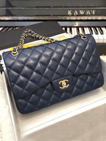 CC original handmade lambskin large flap bag HA58600 navy blue