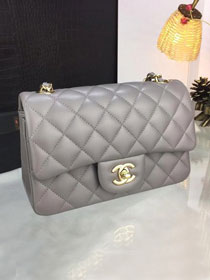 CC original handmade lambskin mini flap bag HA69900 grey