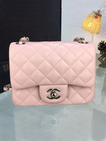 CC original handmade lambskin super mini flap bag HA35200 pink