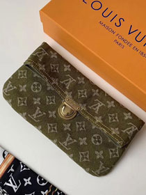 2019 Louis vuitton original denim clutch purse M44472 green