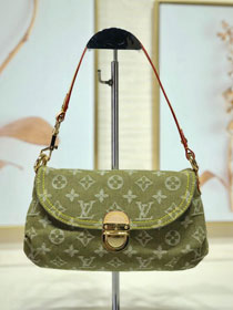 2020 Louis vuitton original denim handbag M44471 green