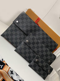 Louis vuitton original damier graphite pochette alpha triple M44417 