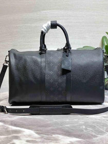 Louis vuitton original taiga leather keepall bandouliere 45 M94416 black 