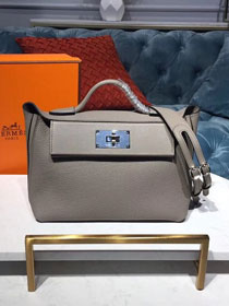 Hermes togo leather small kelly 2424 bag H03698 grey