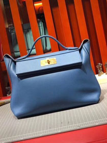 Hermes togo leather kelly 2424 bag H03699 blue