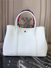 Hermes calfskin large garden party 36 bag G360 white