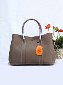 Hermes calfskin small garden party 30 bag G300 dark grey