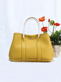 Hermes calfskin small garden party 30 bag G300 yellow