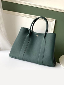 Hermes original calfskin painting lining small garden party 30 bag G3000 blackish green