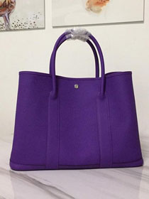 Hermes original calfskin painting lining large garden party 36 bag G3600 purple