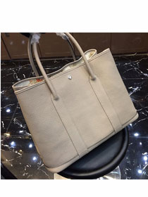 Hermes original calfskin painting lining small garden party 30 bag G3000 light grey