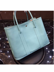 Hermes original calfskin painting lining small garden party 30 bag G3000 sky blue