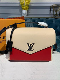 louis vuitton original calfskin mylockme bag M53891 beige&red