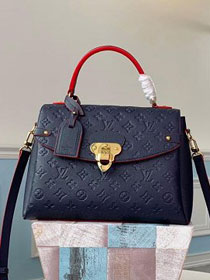 2019 louis vuitton original monogram empreinte calfskin georges mm M53942 navy blue