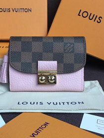 Louis vuitton damier ebene croisette wallet N60208 pink