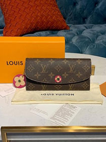 Louis vuitton monogram Emilie wallet M68331 rose red