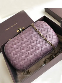 BV original lambskin chain knot clutch 498478 light purple