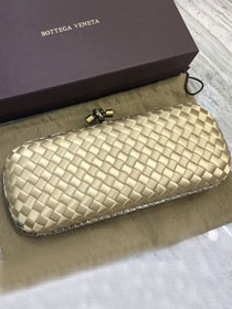 BV original silk large stretch knot clutch 202031 light gold 