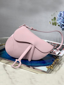 019 Dior original calfskin mini ultra-matte saddle bag M0447 pink