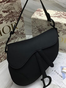 2019 Dior original calfskin ultra-matte saddle bag M0446 black