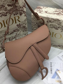 2019 Dior original calfskin ultra-matte saddle bag M0446 nude