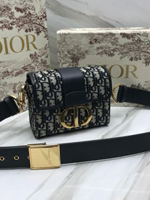 2019 Dior original canvas 30 montaigne box bag M9204 navy blue