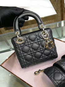 Dior original grained calfskin mini lady dior bag 44500 black